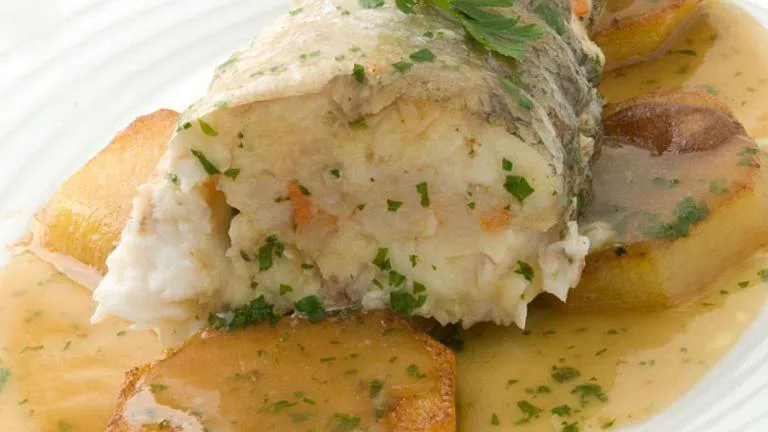 Merluza rellena de gambas