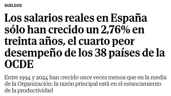 Evolución de los salarios en España en los últimos 30 años