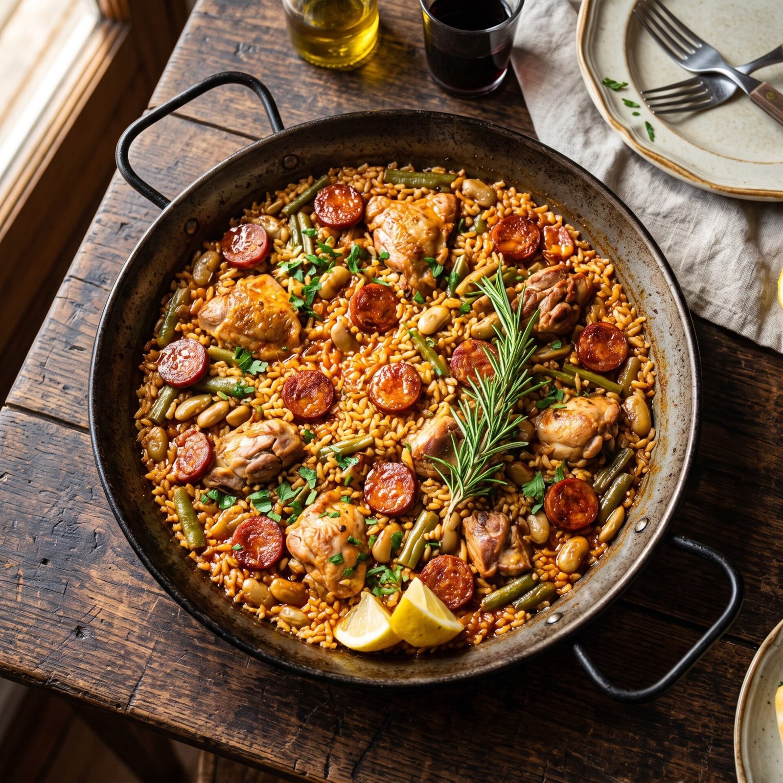 chorizo en el arroz